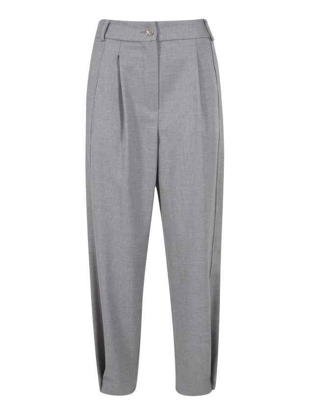 Pantalone a zampa ciniglia grigio chiaro