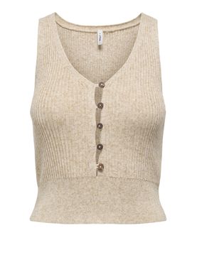 Canotta Only Lina Button Knt da Donna - Beige