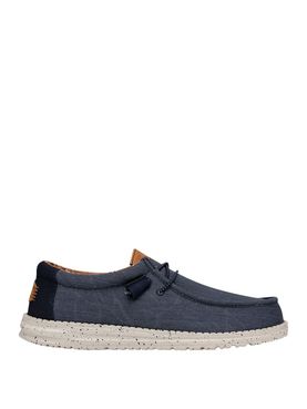 Slip On Hey Dude Wally Washed Canvas da Uomo - Blu