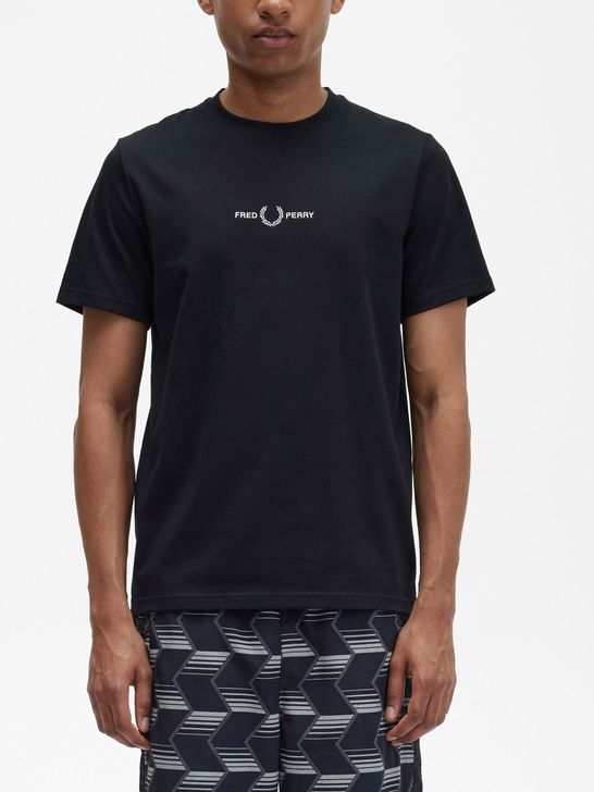 t-shirt-fred-perry-embroidered-da-uomo-nero-c2c234