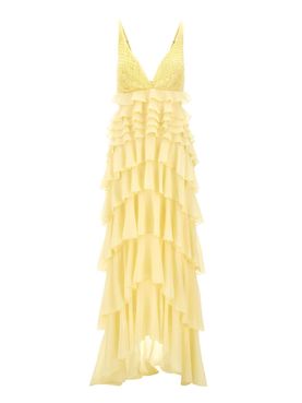 Elisabetta Franchi Longuette-Kleid Gelb  - Damen