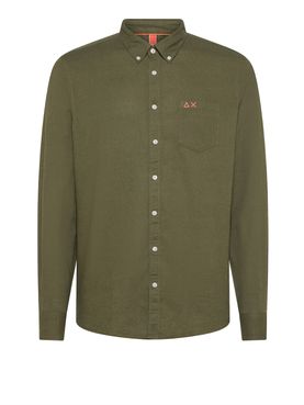 Camicia Casual Sun68 Linen da Uomo - Verde