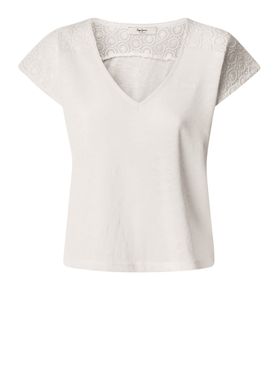 T-shirt Pepe Jeans Vernetta da Donna - Bianco