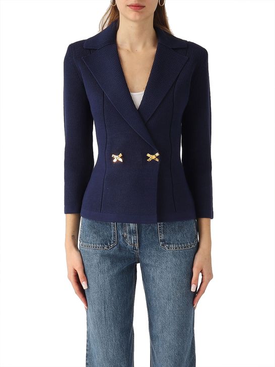 ジャケット ELISABETTA FRANCHI Women Jackets GIT5151 DN9 MARE BURRO BLUE ELISABETTA FRANCHI Kurtka damska GIT5151E2-DN9 Blue