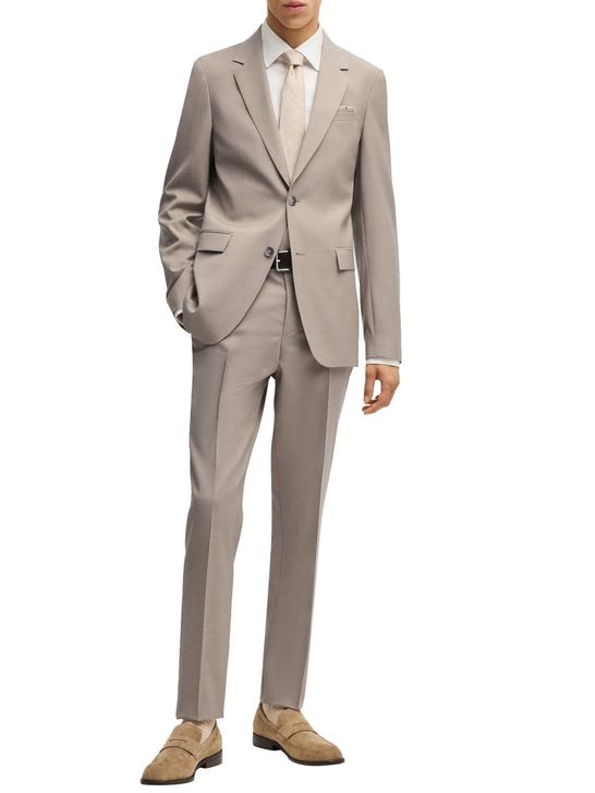 Beige Herren Slipper Anzug Hugo Boss Houston Herrenanzug Beige