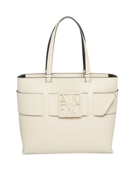 Borsa Shopper Armani Exchange da Donna - Avorio