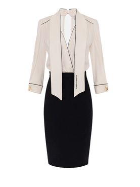 Vestito Midi Elisabetta Franchi da Donna - Avorio