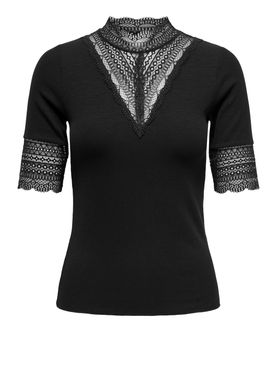 T-shirt Only Tilde Highneck da Donna - Nero