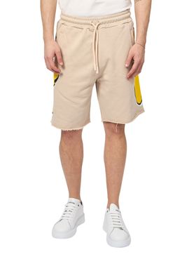 Men's Casual Disclaimer Bermuda Shorts - Beige