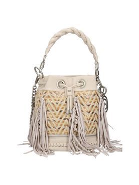 Borsa a Secchiello La Carrie Legacy Raphia da Donna - Avorio