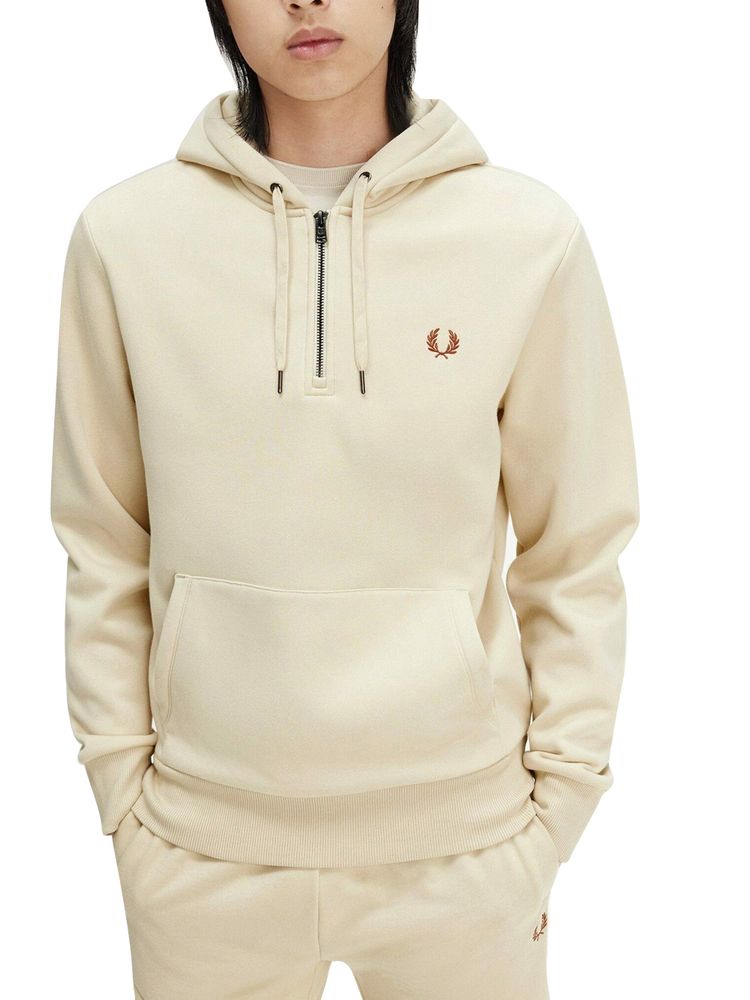 White fred perry hoodie on sale