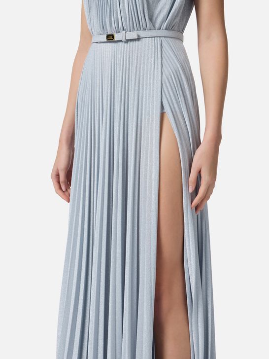 ワンピース ELISABETTA FRANCHI Woman Dress Blue AB796 DC8 Elisabetta Franchi Twilight Blue Dress in lightweight crêpe