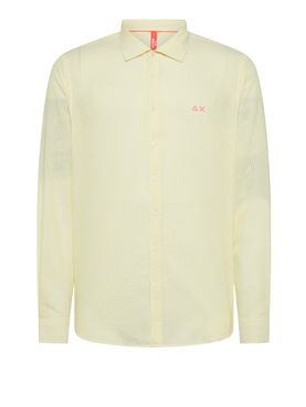 Camicia Casual Sun68 Stripe Beach da Uomo - Giallo