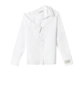 Hinnominate Damen Shirt mit asymmetrischem Kragen - Weiß