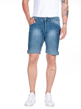 Bermuda Jeans Replay Power Stretch da Uomo - Denim