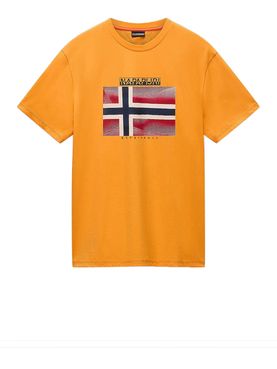 T-shirt Napapijri S-Lari da Uomo - Arancione